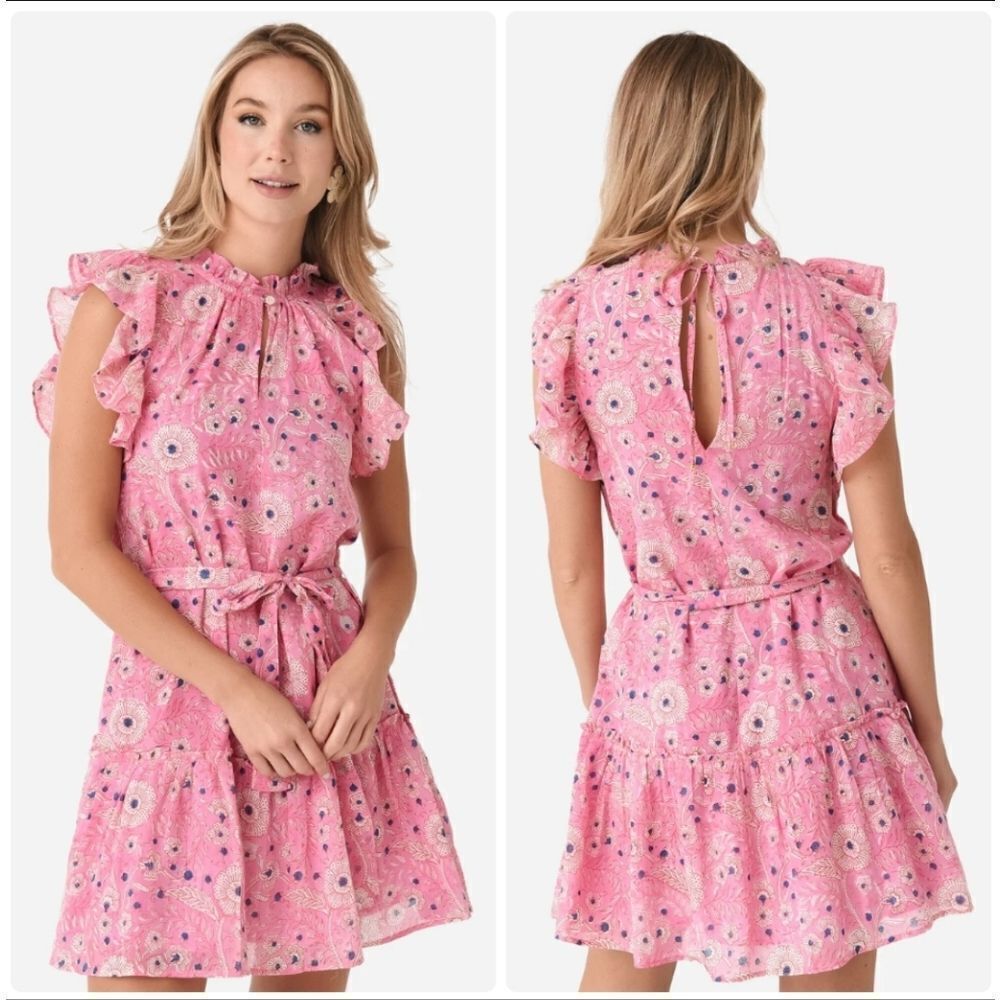 Oliphant Flirty Ruffle Hem Dress Size L